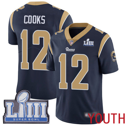 Los Angeles Rams Limited Navy Blue Youth Brandin Cooks Home Jersey NFL Football #12 Super Bowl LIII Bound Vapor Untouchable